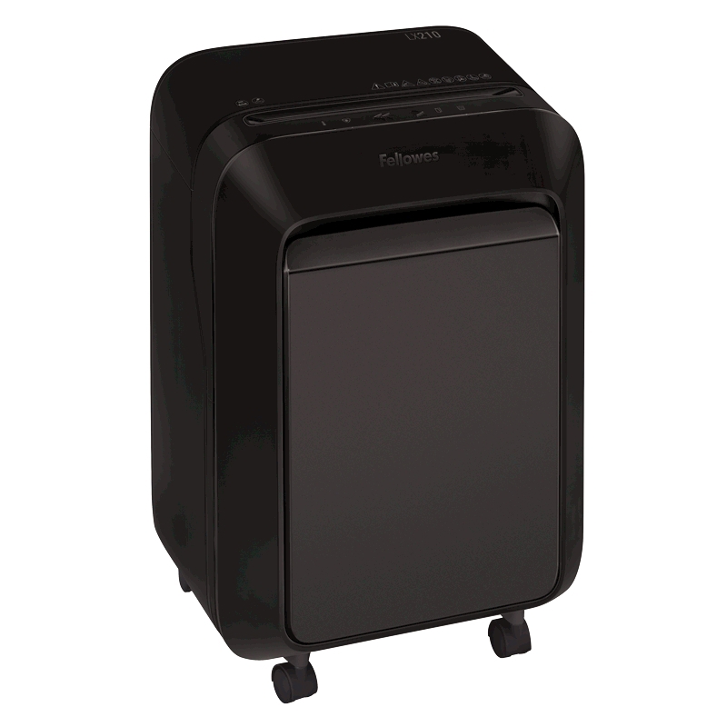 Шредер Fellowes PowerShred LX210 черный (секр.P-4) фрагменты 16лист. 23лтр. скрепки скобы пл.карты