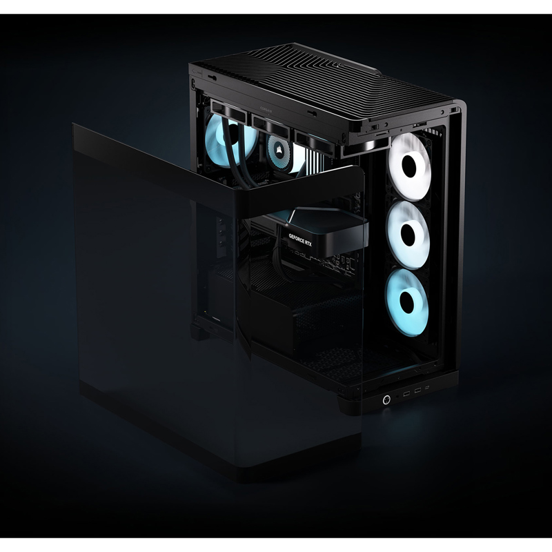 Корпус Corsair Frame 4500X RS-R ARGB, Midi-Tower, TG, 3x120mm ARGB reverse fans, 2xUSB-A 3.2, 1xUSB 