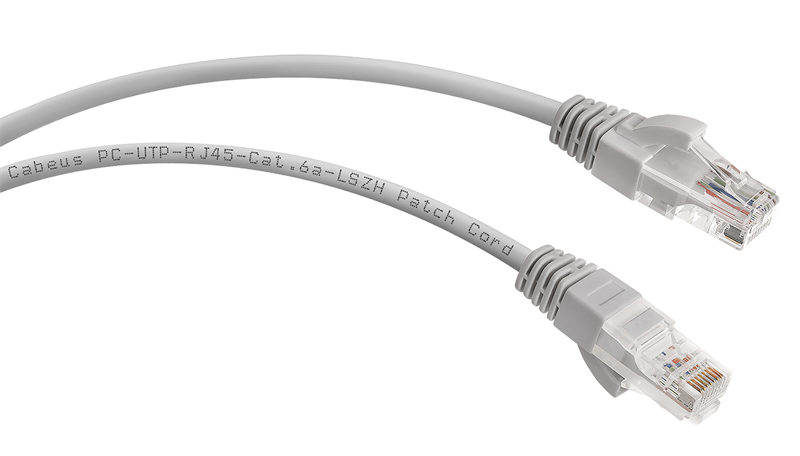 Патч-корд U/UTP, категория 6а (10G), 2xRJ45/8p8c, LSZH, 5м Cabeus PC-UTP-RJ45-Cat.6a-5m-LSZH Патч-ко
