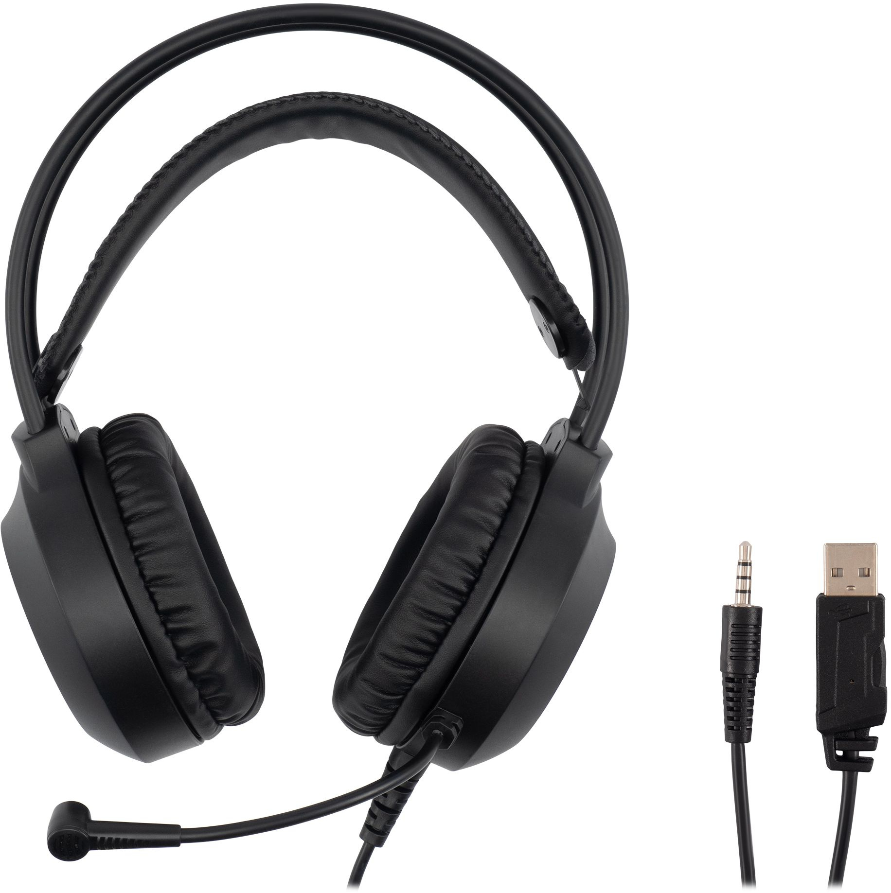 Наушники с микрофоном Оклик HS-L300G черный 2.2м мониторные оголовье (1796949)