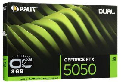 Видеокарта Palit PCI-E 5.0 PA-RTX5050 DUAL OC NVIDIA GeForce RTX 5050 8Gb 128bit GDDR6 2317/20000 HD