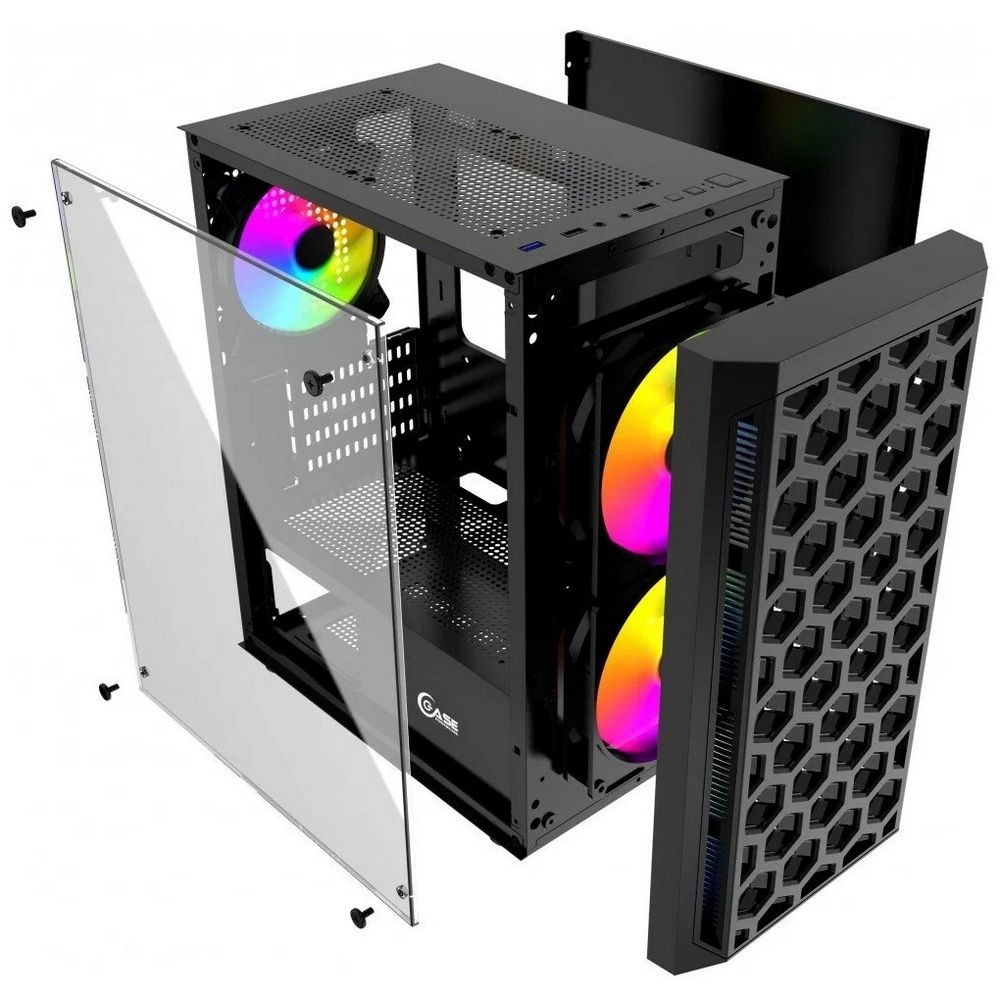 Корпус Powercase Корпус Powercase Mistral Micro T3B Tempered Glass, Mesh, 2x 140mm + 1х 120mm 5-colo