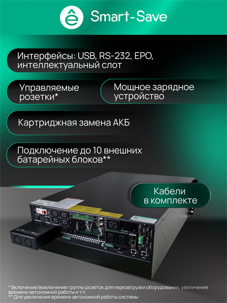 Источник бесперебойного питания Systeme Electriс SRT SRTSE5KRTXLIG2 5000Вт 5000ВА черный