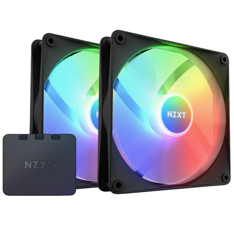 Кулер для корпуса NZXT F140 RGB Core Twin Pack (140x140x25mm, 4-pin PWM, RGB, 89.48CFM, 32.5dBA, 180
