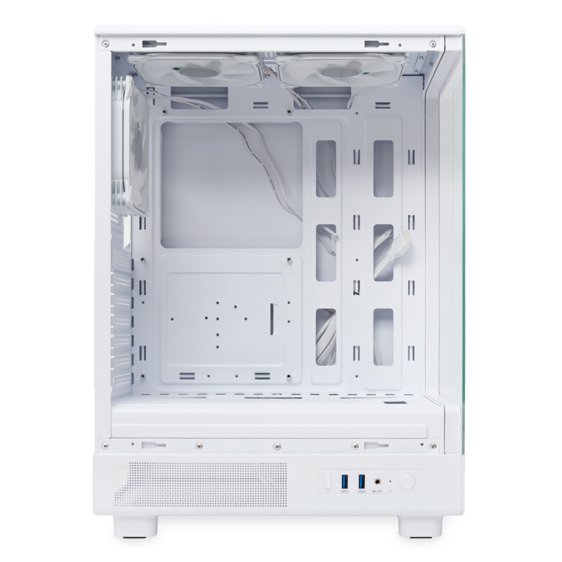 Корпус HSPD F510, Panoramic Mid Tower, White, TG, 0.5 SPCC, 3x120mm ARGB ATX, mATX, mITX 180/280/160