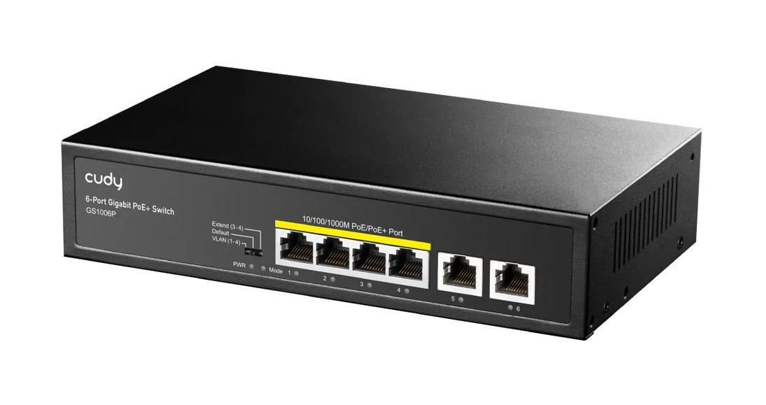 Коммутатор Cudy GS1006P (L2) 6x1Гбит/с 4PoE 65W неуправляемый