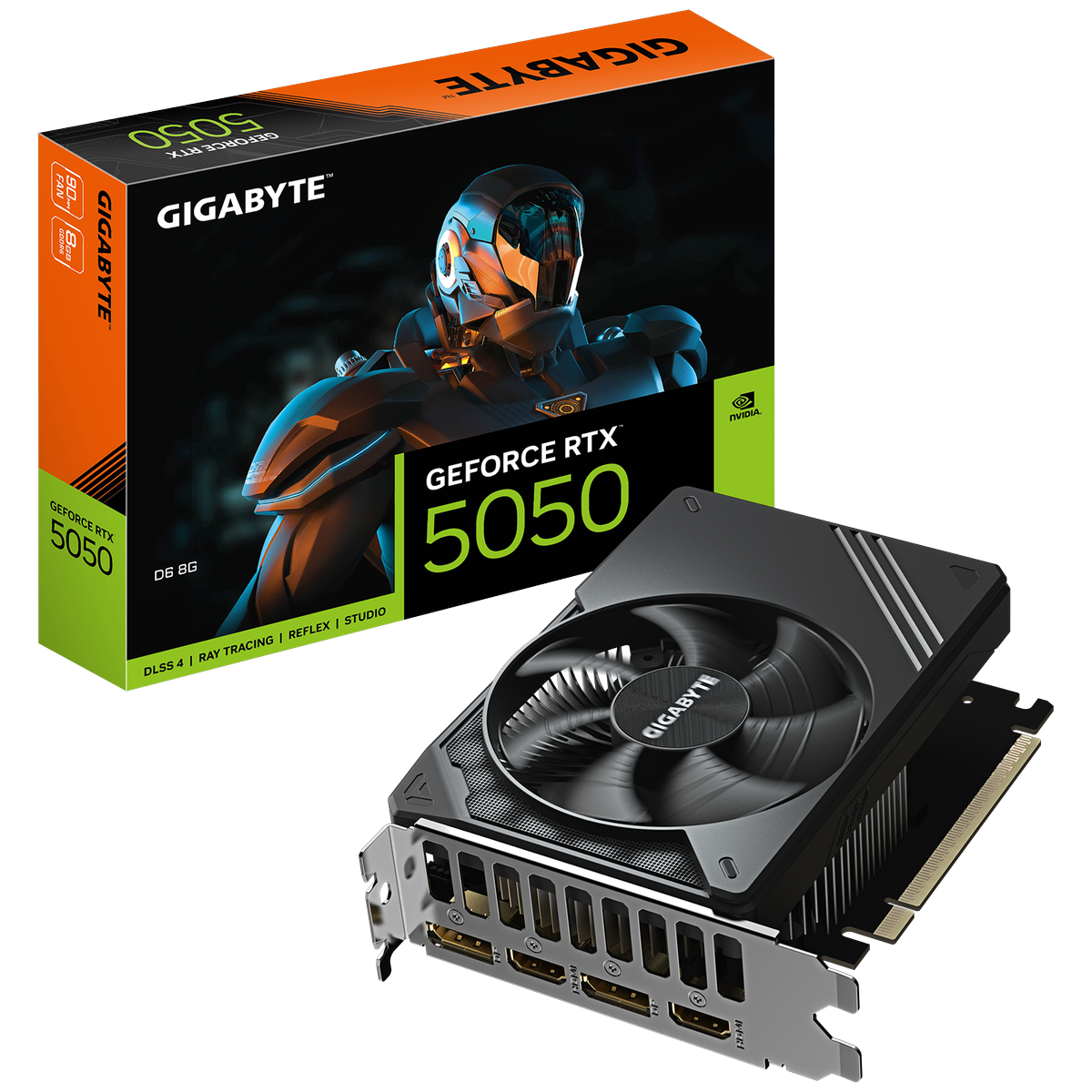 Видеокарта Gigabyte PCI-E 5.0 GV-N5050D6-8GD 1.0 NVIDIA GeForce RTX 5050 8Gb 128bit GDDR6 2572/20000