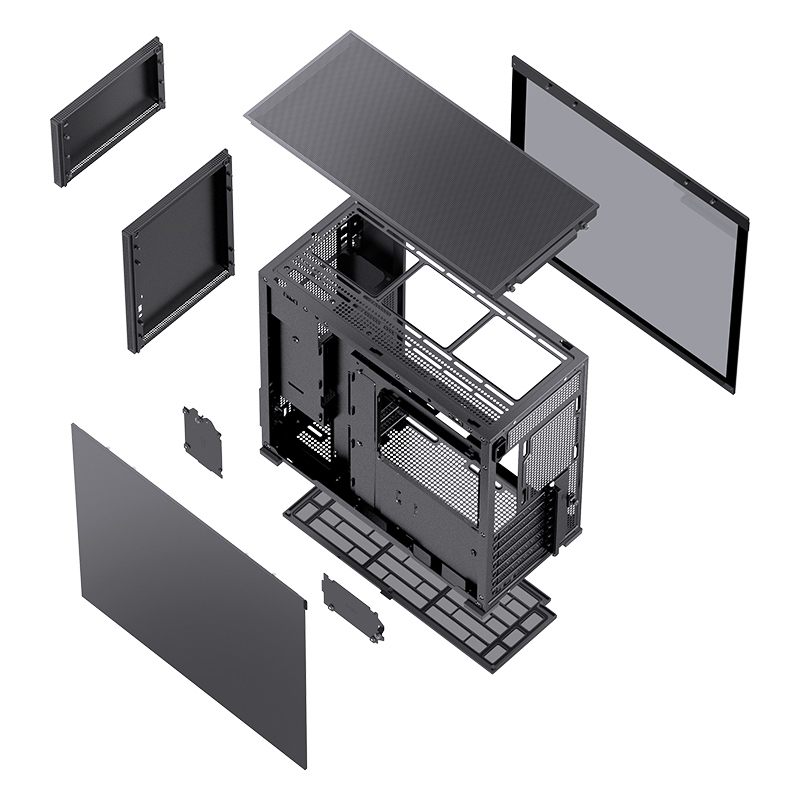 Корпус JONSBO D41 STD, Midi-Tower, TG, no fan, 1xUSB-A 3.2 + 1xUSB-C 3.2, ATX, mATX Black