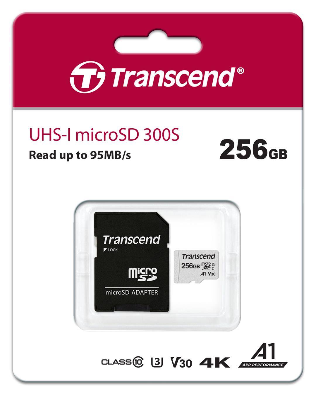 Флеш карта microSDXC 256GB Transcend TS256GUSD300S-A + adapter