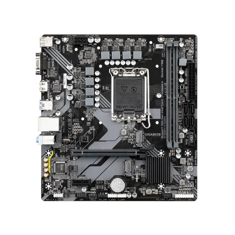 Материнская плата Gigabyte B760M H DDR4 Soc-1700 Intel B760 2xDDR4 mATX AC`97 8ch(7.1) GbLAN RAID+VG