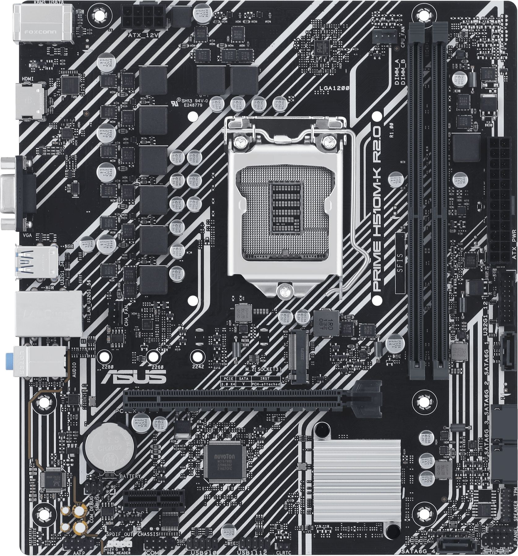 Материнская плата Asus PRIME H510M-K R2.0 Soc-1200 Intel H470 2xDDR4 mATX AC`97 8ch(7.1) GbLAN+VGA+H