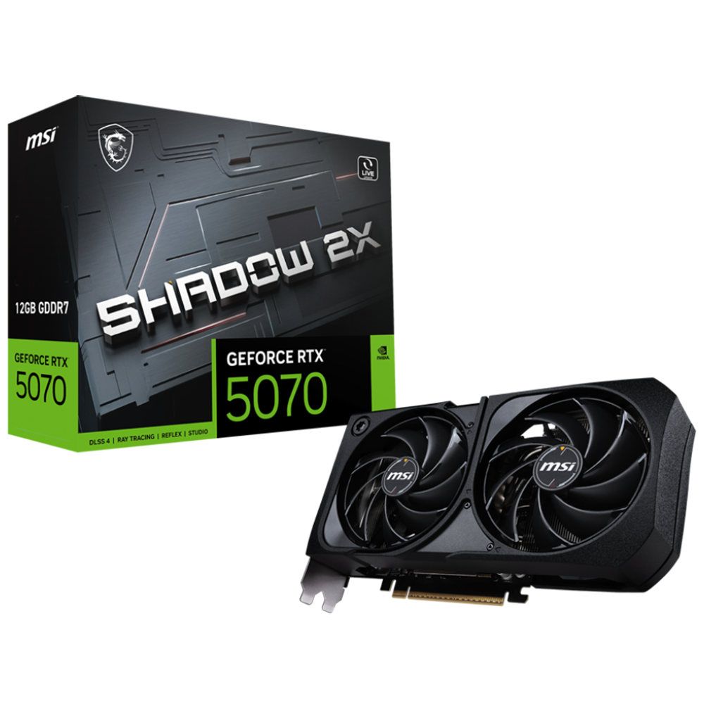 Видеокарта MSI PCI-E 5.0 RTX 5070 12G SHADOW 2X NVIDIA GeForce RTX 5070 12Gb 192bit GDDR7 2512/28000