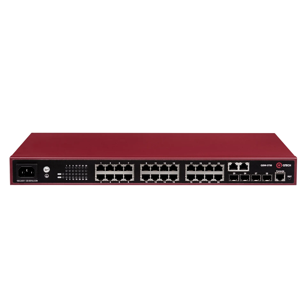 Коммутатор QTech QSW-3750-28T-AC-R (L2+) 24x1Гбит/с 4SFP управляемый