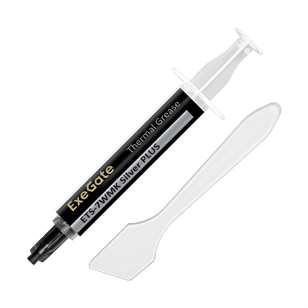 Термопаста EXEGATE ETS-7WMK Silver PLUS EX296087RUS 7,2 Вт/м∙К, 1.5г, шприц с лопаткой