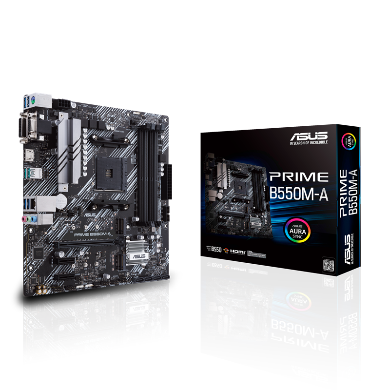 Материнская плата Asus PRIME B550M-A Soc-AM4 AMD B550 4xDDR4 mATX AC`97 8ch(7.1) GbLAN RAID+VGA+DVI+