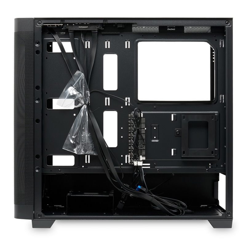 Корпус HSPD M740, Mesh Mid Tower, Black, TG, 0.6 SPCC, no fans, E-ATX, ATX, mATX, mITX, 170/400/200m