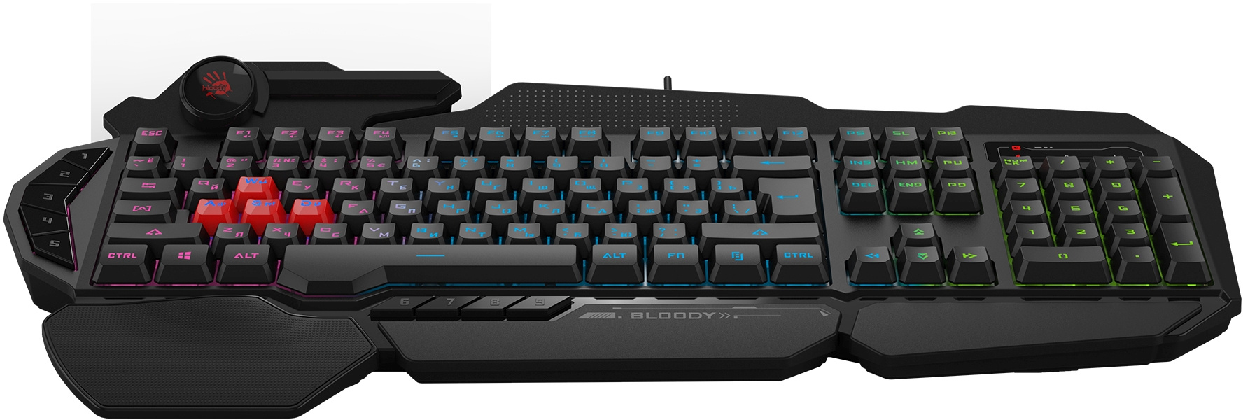 Клавиатура A4Tech Bloody B314 черный USB Multimedia for gamer LED (подставка для запястий)