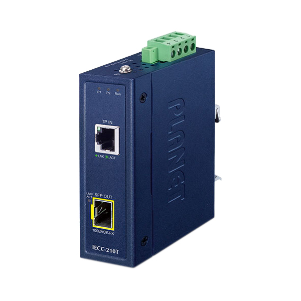 медиаконвертер/ PLANET Industrial 1-Port 100TX + 1-Port 100FX SFP EtherCAT Media Converter (RJ45 In, SFP Out, -40~75 degrees C, Dual 9~48V DC, BECKHOFF EtherCAT conformance test tool verified)