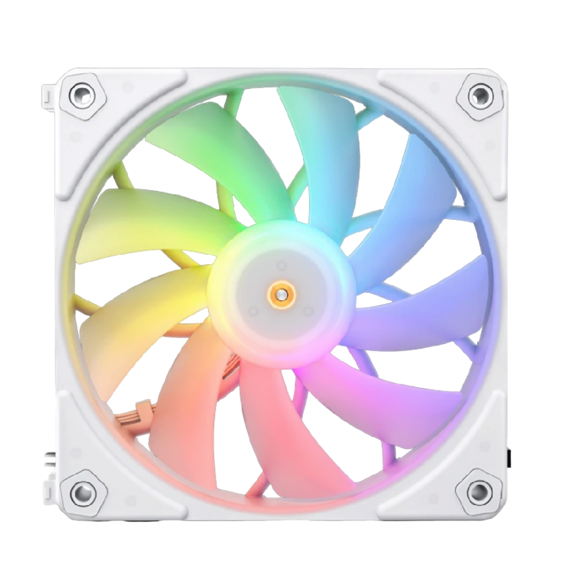 Кулер для корпуса JONSBO ZF-120W (120x120x25mm, 4-pin PWM, ARGB, 61.0CFM, 28.9dBA, 1500RPM, White, 3