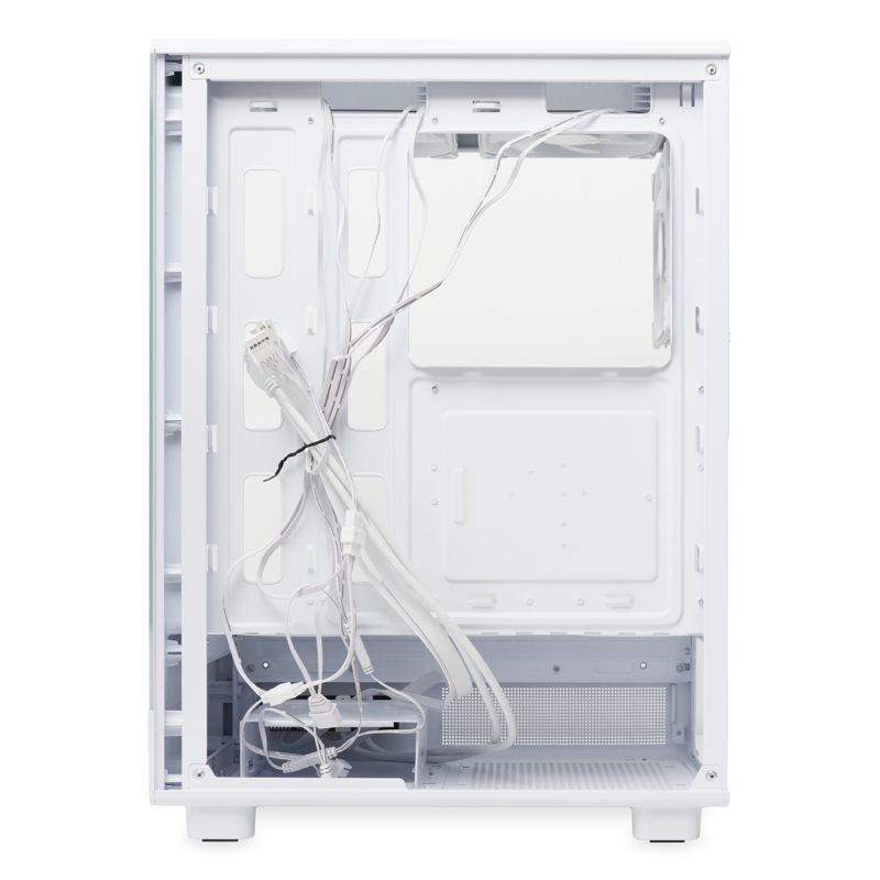 Корпус HSPD F510, Panoramic Mid Tower, White, TG, 0.5 SPCC, 3x120mm ARGB ATX, mATX, mITX 180/280/160
