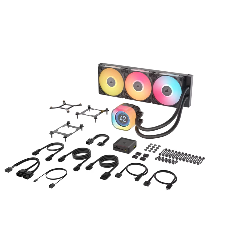 Система жидкостного охлаждения Corsair iCUE LINK TITAN 360 RX LCD (360mm, Black, RGB/ Fans: 3x120mm,