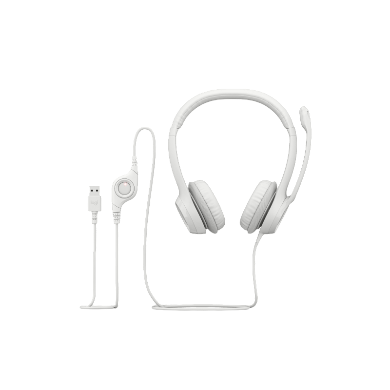 Наушники с микрофоном Logitech H390 белый 1.9м накладные USB оголовье (981-001288)