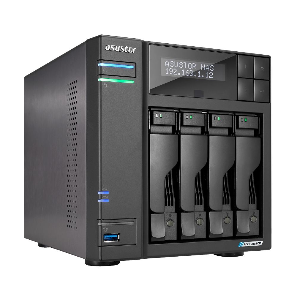 Сетевое хранилище ASUSTOR AS6704T 4-Bay NAS/Intel Celeron N1505 2,0GHz/4GB DDR4, noHDD(HDD,SSD)/2x2,