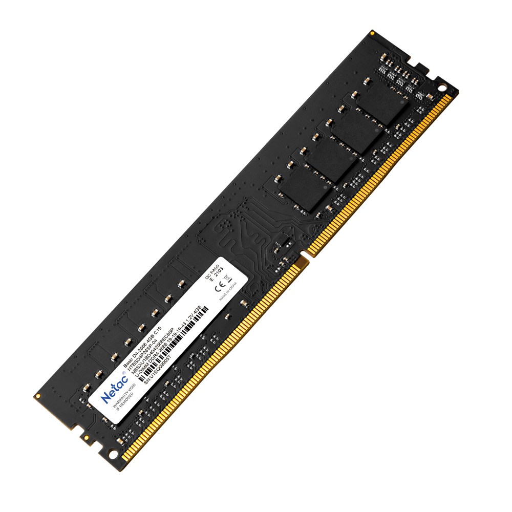 Память DDR4 4Gb 2666MHz Netac NTBSD4P26SP-04 Basic RTL PC4-21300 CL19 DIMM 288-pin 1.2В single rank