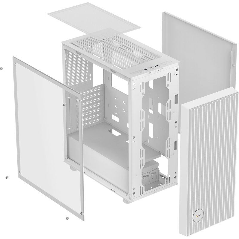 Корпус Ocypus Gamma C70 WH ARGB, Midi-Tower, TG, 4x120mm ARGB, 1xUSB-A 3.0 + 1xUSB 2.0, ATX, mATX, m