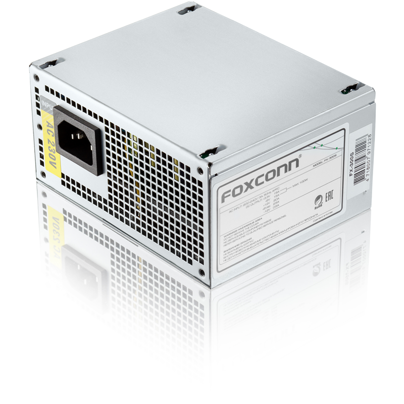 Блок питания FOXCONN 300W SFX PSU, APFC, 80FAN, 3xSATA, 1x4PIN, 1x6PIN PCI-E, 24+4