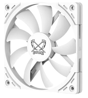 Кулер для корпуса/ Case Cooler Scythe Kaze Flex II 120 Slim White (120x120x15mm, 4-pin PWM, 48CFM, 27.8dBA, 1800RPM, White)