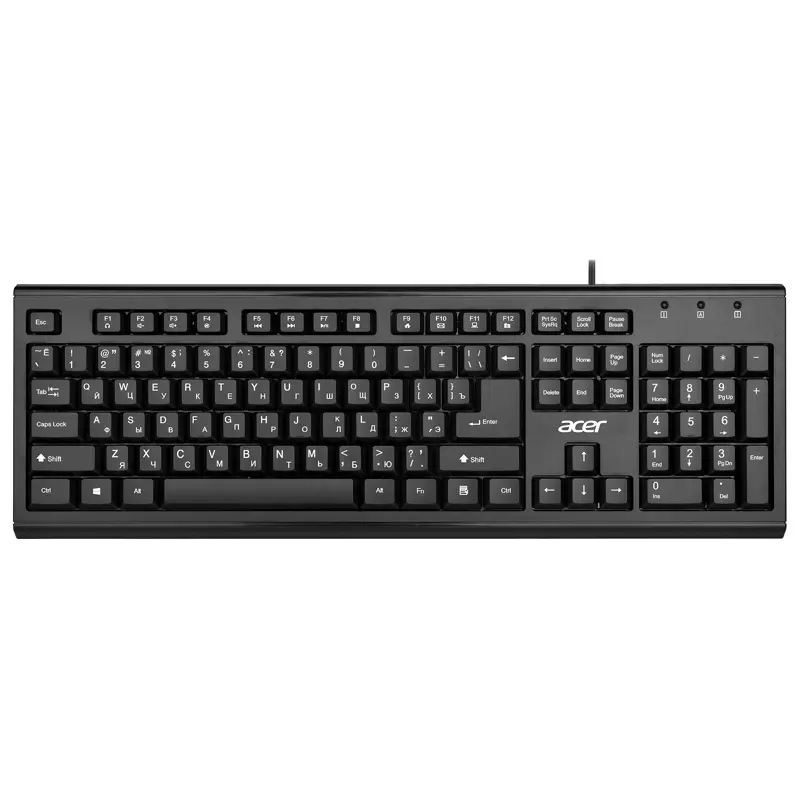 Клавиатура Acer OKW120 черный USB Multimedia (ZL.KBDEE.006) кабель 1.8м