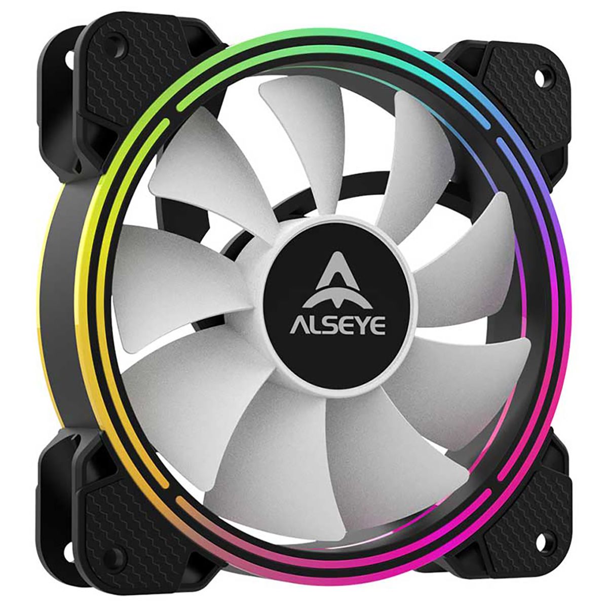 Комплект из 3 вентиляторов Alseye HALO 4.0 KIT, 120мм, 1300rpm, 6-pin, черный-белый/ARGB, 41.5CFM, 2