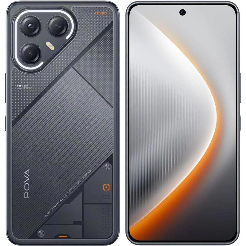 Смартфон Tecno Pova 7 Ultra 5G 256Gb 12Gb черный моноблок 3G 4G 2Sim 6.67" 1260x2800 Android 15 108M