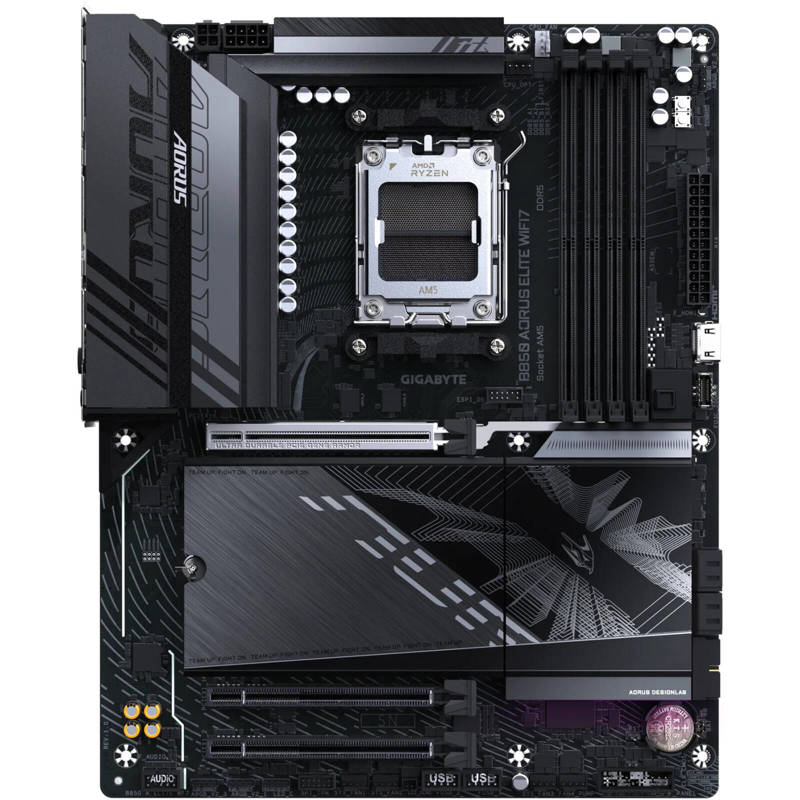 Материнская плата GIGABYTE B850 AORUS ELITE WIFI7, AM5, B850, 4*DDR5, 4*SATA, 3*M.2, 6*USB 3.2, 4*US
