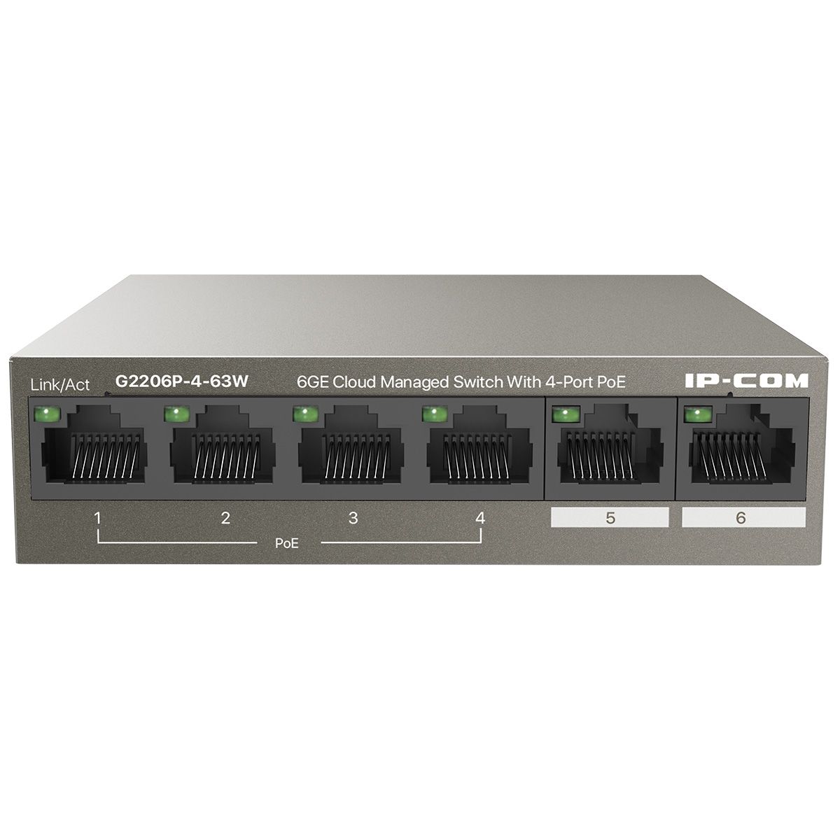 Коммутатор IP-Com G2206P-4-63W (L2) 6x1Гбит/с 4PoE 58W управляемый