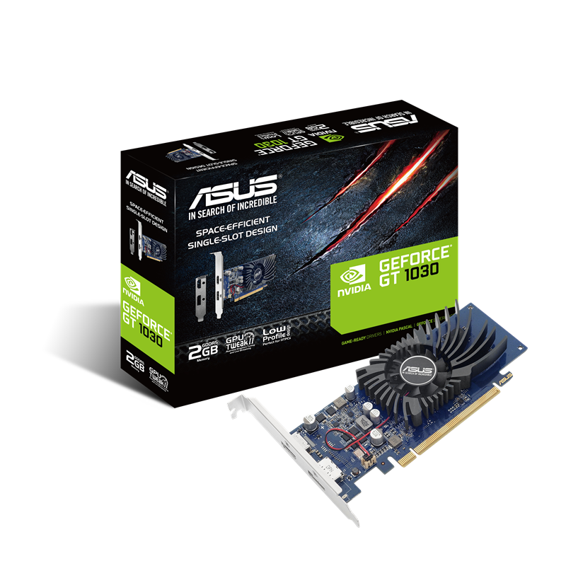 Видеокарта Asus PCI-E 3.0 GT1030-2G-BRK NVIDIA GeForce GT 1030 2Gb 64bit GDDR5 1228/6008 HDMIx1 DPx1