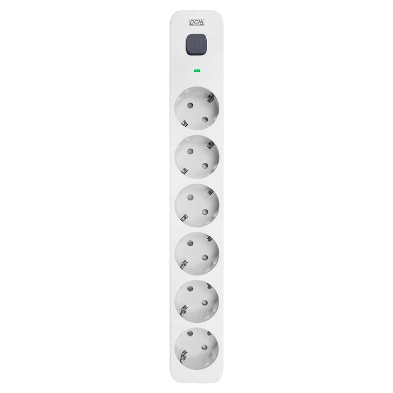 Сетевой фильтр Powercom SP-06W 5,0М 5.0м (6 розеток) белый/серый (коробка)