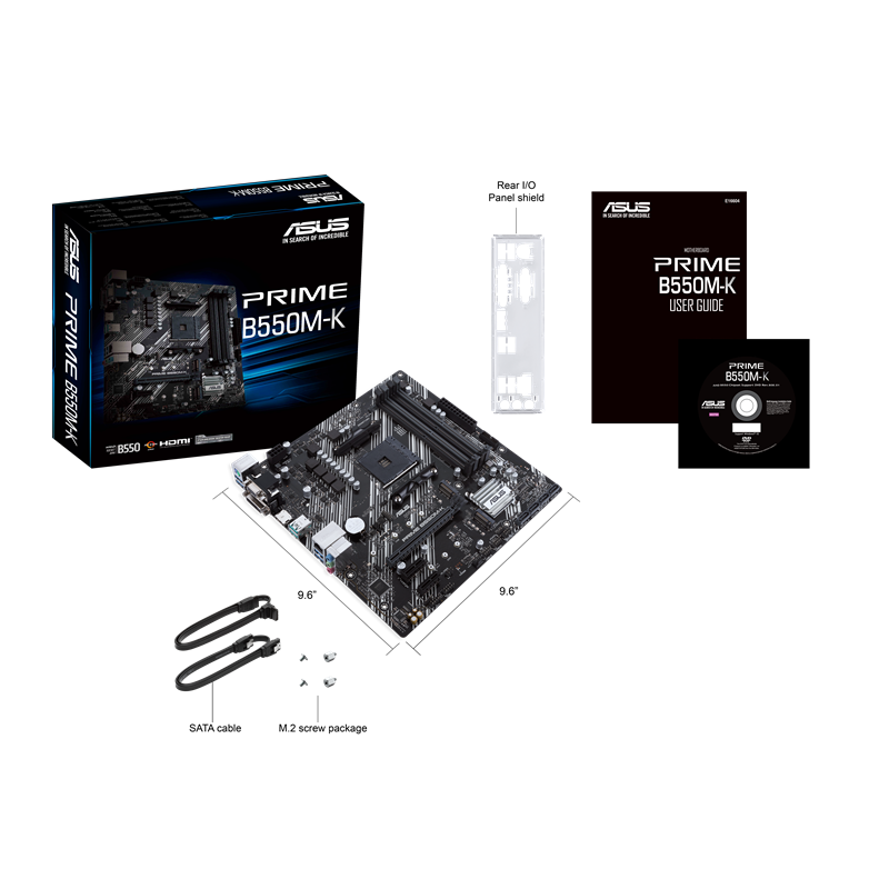 Материнская плата Asus PRIME B550M-K Soc-AM4 AMD B550 4xDDR4 mATX AC`97 8ch(7.1) GbLAN RAID+VGA+DVI+