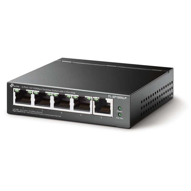 Коммутатор TP-Link TL-SF1005LP (L2) 5x100Мбит/с 4PoE 41W неуправляемый