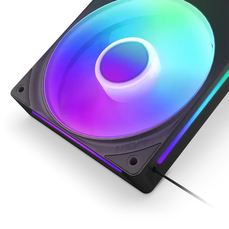Кулер для корпуса NZXT F360 RGB Core (120x120x25mm, 4-pin PWM, RGB, 75.12CFM, 30dBA, 2400RPM, Black,