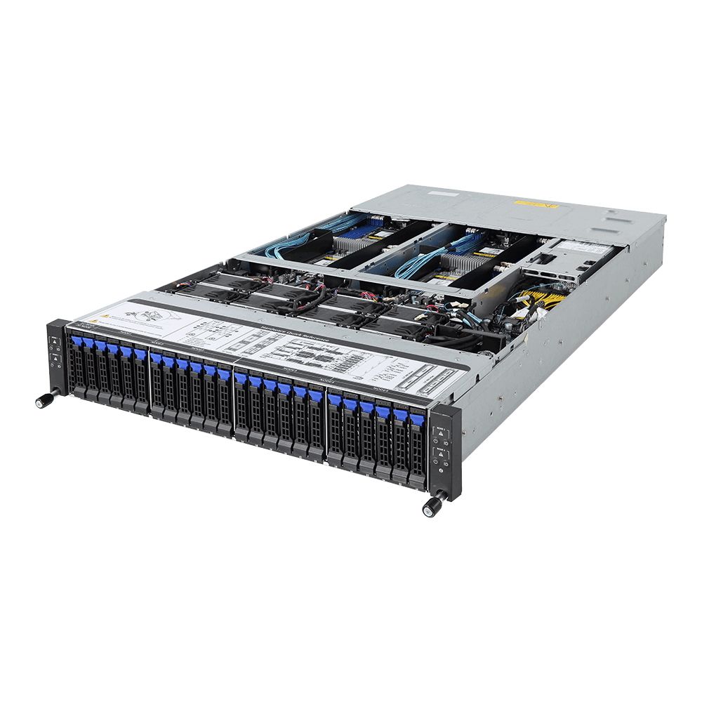 Платформа системного блока Gigabyte H261-Z60 6NH261260MR-00-XXX SERVER BAREBONE 2U - 4 nodes, Intel® I350-AM2, 8 x LGA 4094 sockets (AMD Epyc), DDR4, 24 x SATA/SAS hot-swappable HDD/SSD bays, 8 x LGA 4094 sockets
