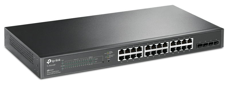 Коммутатор TP-Link SG2428P (L2+) 24x1Гбит/с 4SFP 24PoE+ 250W управляемый