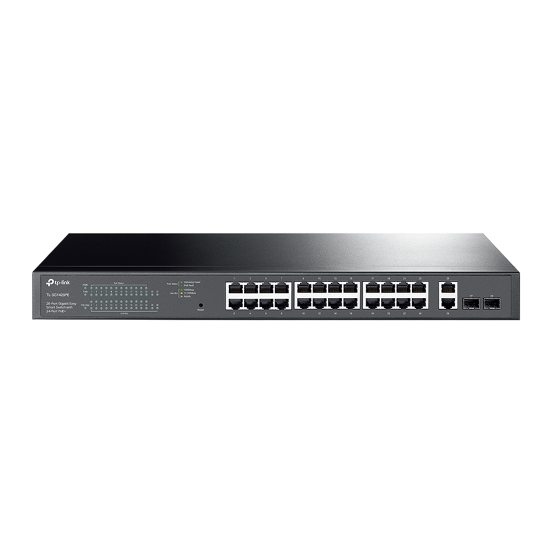 Коммутатор TP-Link Easy Smart Switch TL-SG1428PE 26x1Гбит/с 2SFP 24PoE+ 250W управляемый