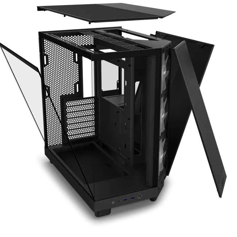 Корпус NZXT H6 Flow RGB (2023), Midi-Tower, TG, 3x120mm RGB, 2xUSB-A 3.2 + 1xUSB-C 3.2, ATX, mATX, m