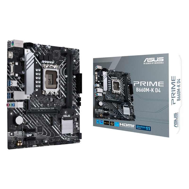 Материнская плата Asus PRIME B660M-K D4 Soc-1700 Intel B660 2xDDR4 mATX AC`97 8ch(7.1) GbLAN RAID+VG