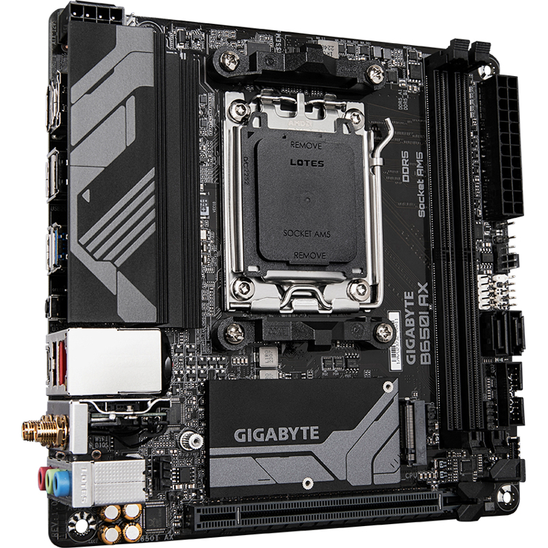 Материнская плата Gigabyte B650I AX Socket AM5 AMD B650 2xDDR5 mini-ITX AC`97 8ch(7.1) 2.5Gg RAID+HD