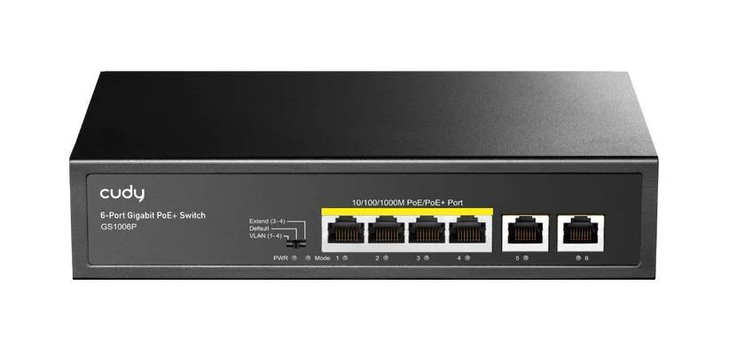 Коммутатор Cudy GS1006P (L2) 6x1Гбит/с 4PoE 65W неуправляемый