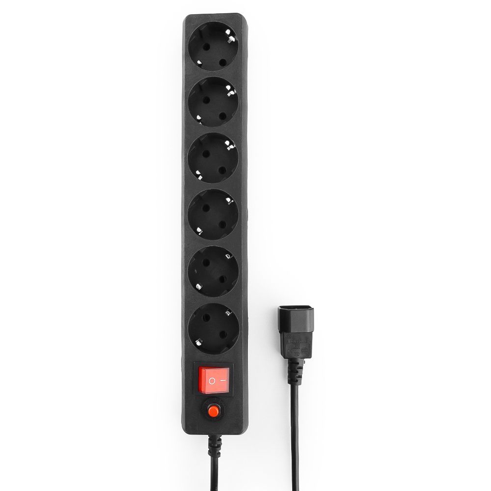 Сетевой фильтр Гарнизон ЕНВ-0 0,5м 6 розеток черный для UPS (C14) {30} 
