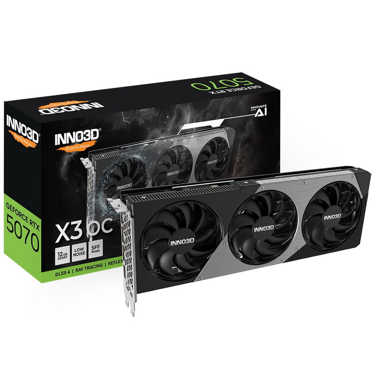 Видеокарта INNO3D RTX 5070 X3 OC//RTX5070, HDMI, DP*3, 12G,D7